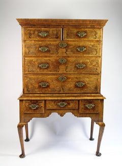 George I Walnut Chest on Stand