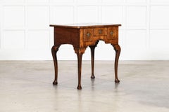 George I Walnut Kneehole Lowboy Side Table