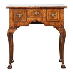 George I Walnut Kneehole Lowboy Side Table