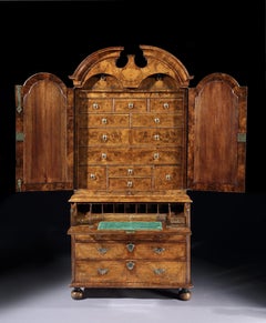 George I Walnut Secretaire Cabinet by William Old & John Ody
