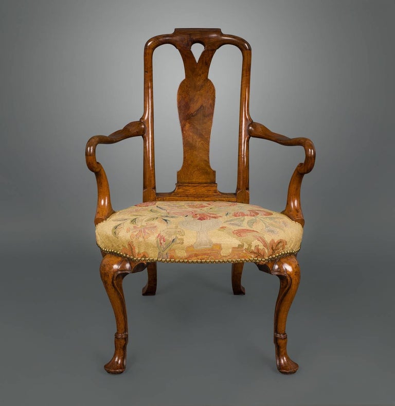 George I Walnut Shepherd S Crook Armchair