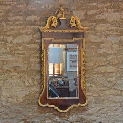 George II 18th century mahogany and parcel gilt mirror