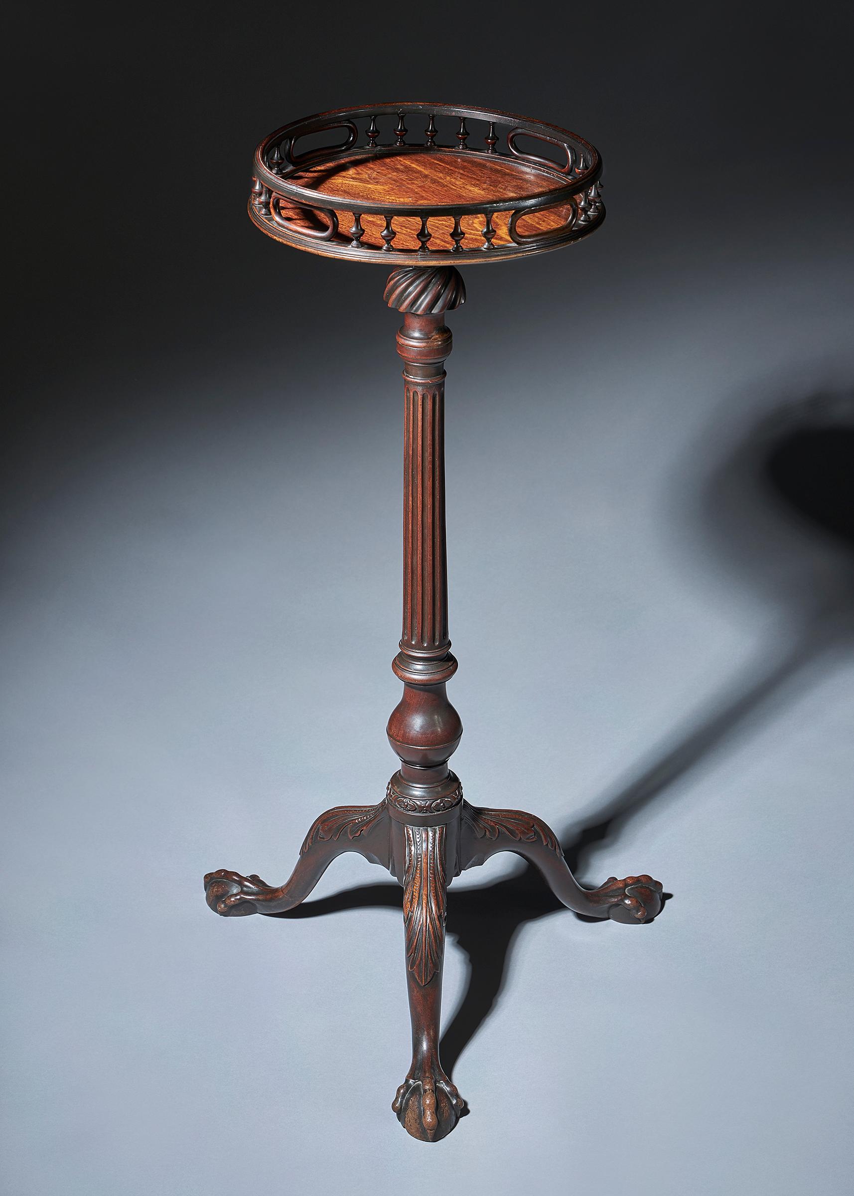 Chippendale George II 18th Century Mahogany Torchiere For Sale