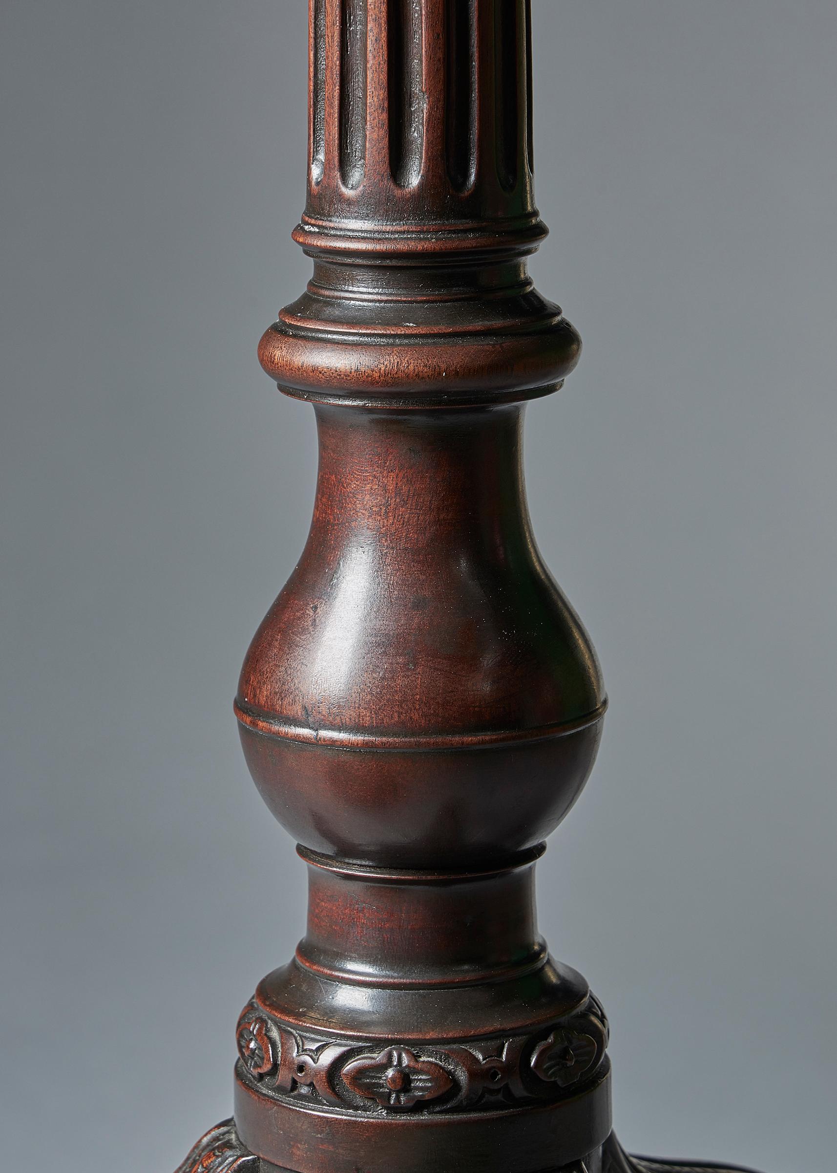 18th Century and Earlier George II 18th Century Mahogany Torchiere For Sale