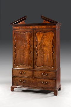 George II 18th Century Period Mahogany Clothes Press