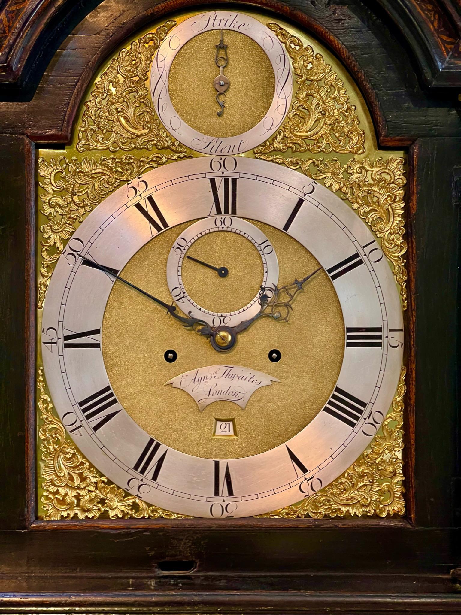 Japanned George II 8 Day Striking Chinoiserie Longcase Clock by Royal Clockmaker