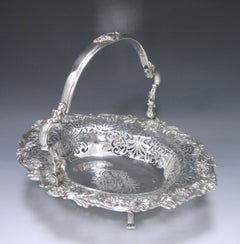 George II Antique Silver Basket London 1751 by E. Aldridge