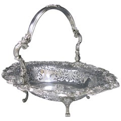 George II Antique Silver Basket London 1751 by E. Aldridge