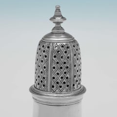 George II Antique Sterling Silver Pepper Pot, London 1756 Jabez Daniell