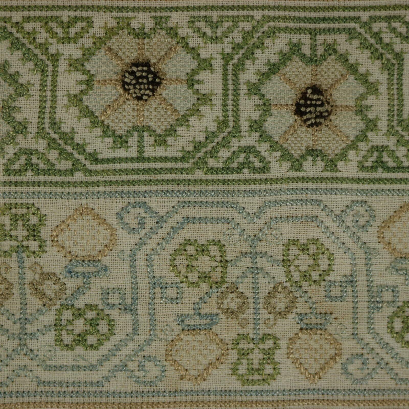 George II Band Sampler, datiert 1678, genäht von EV im Angebot 5