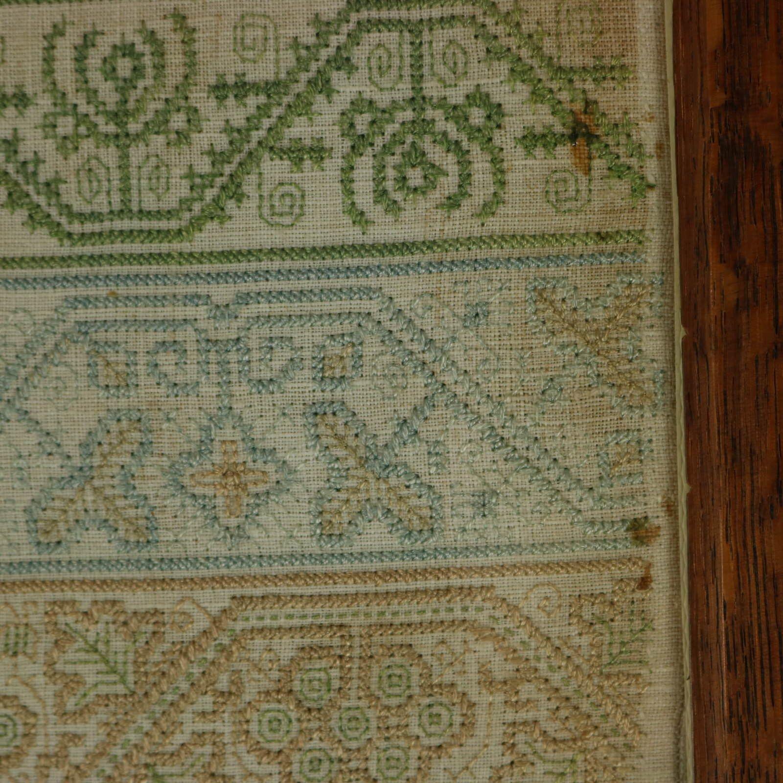 George II Band Sampler, datiert 1678, genäht von EV im Angebot 13