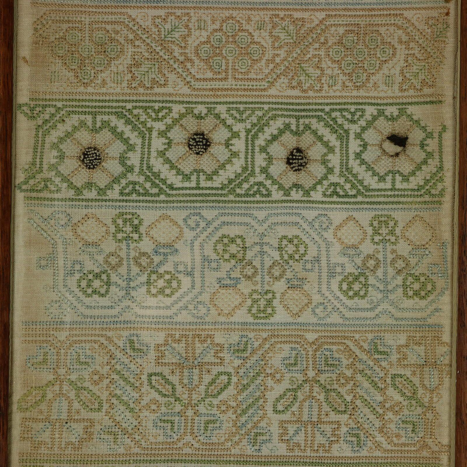 George II Band Sampler, datiert 1678, genäht von EV im Zustand „Gut“ im Angebot in Chelmsford, Essex