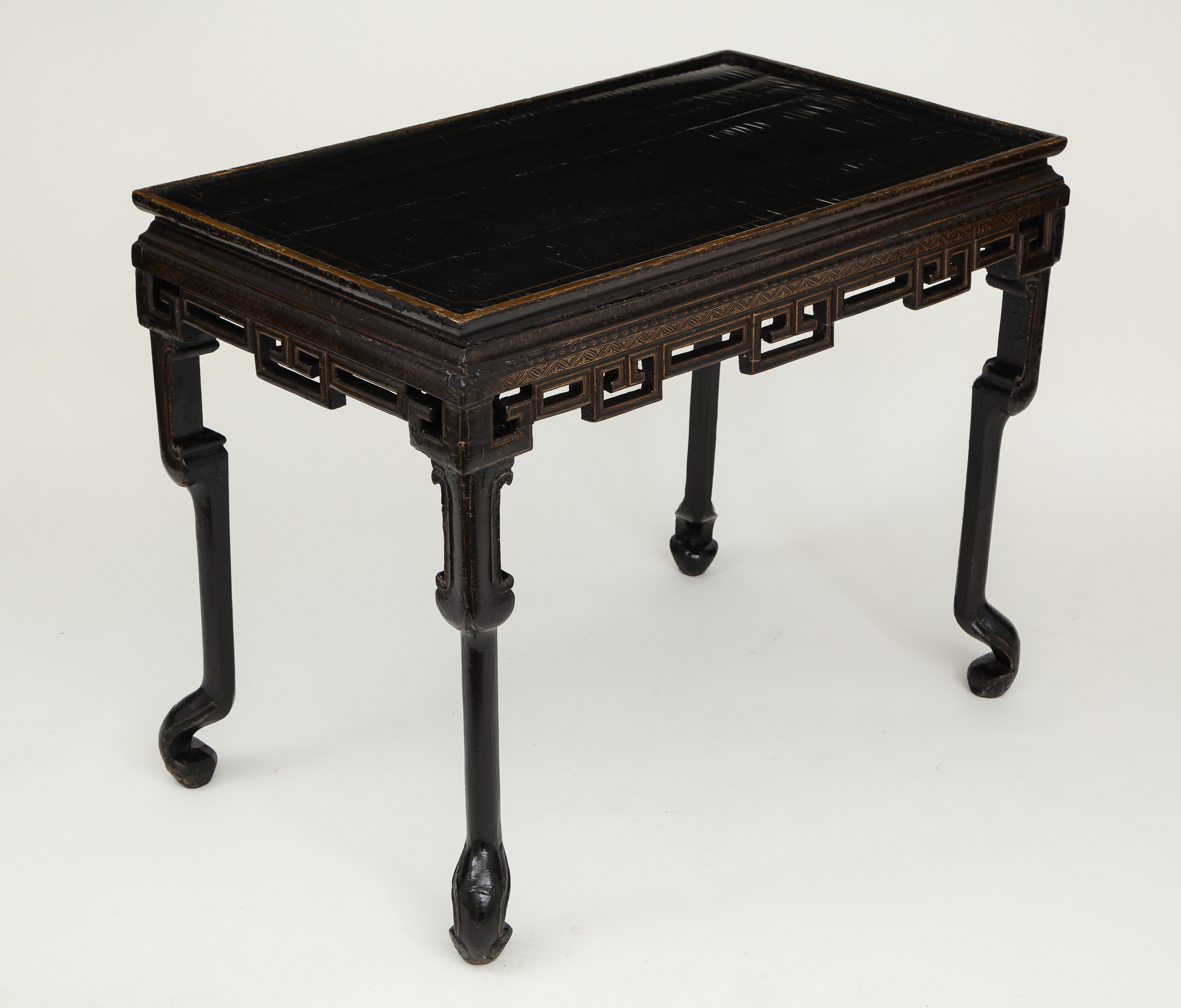 George II Black and Gilt Japanned Center Table 1