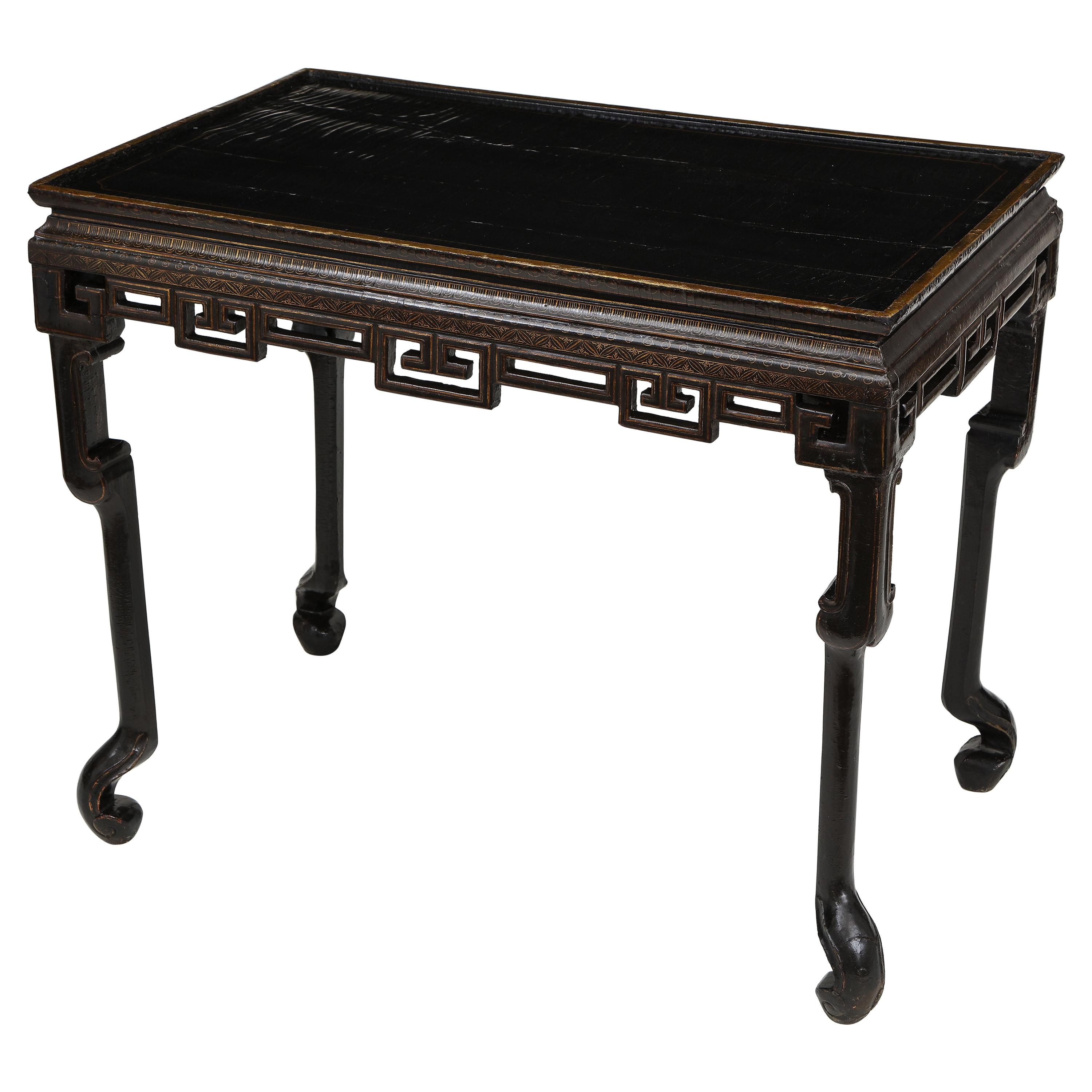 George II Black and Gilt Japanned Center Table