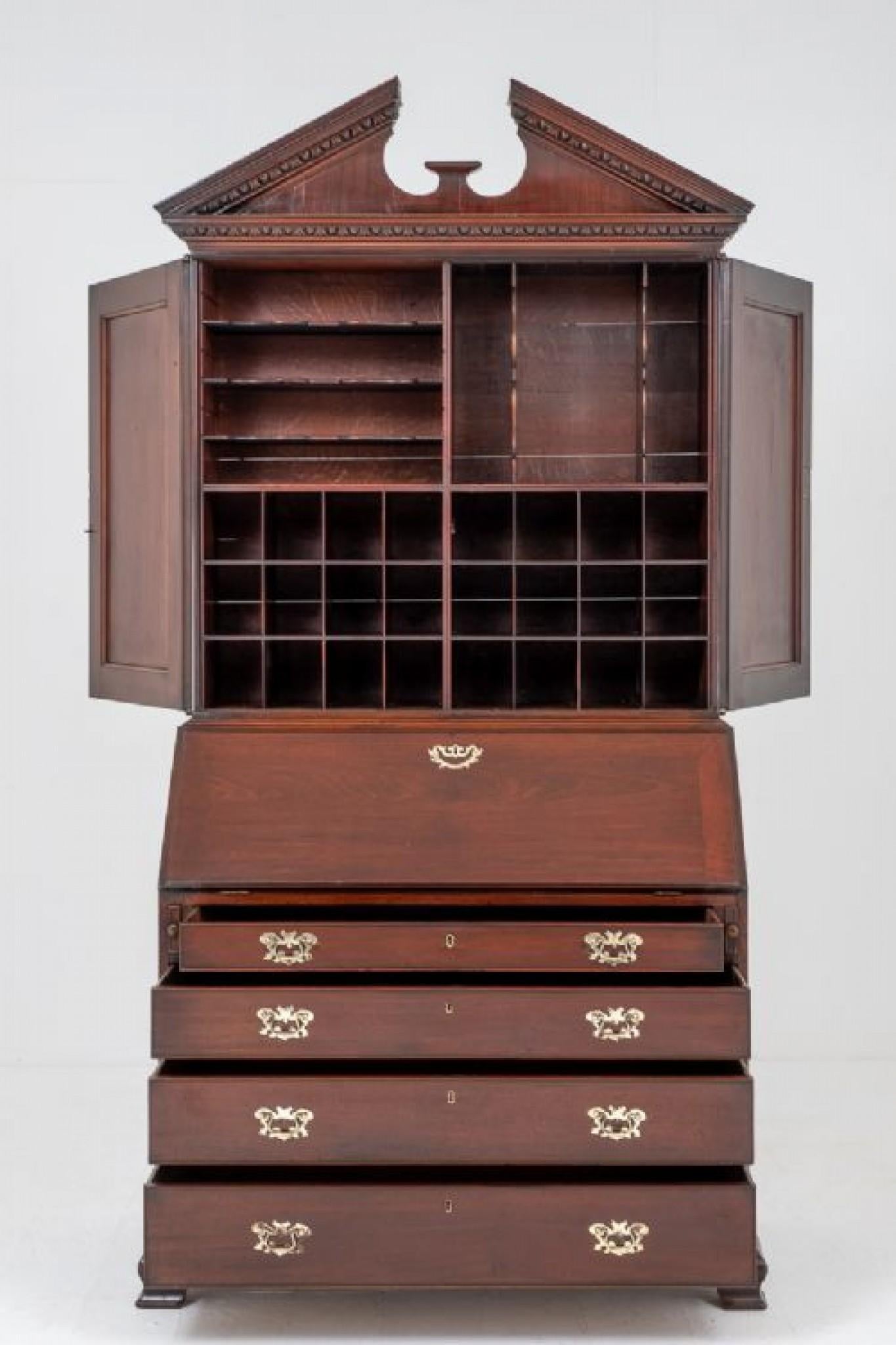 Libreria Bureau George II - Mogano del XVIII secolo in vendita 5