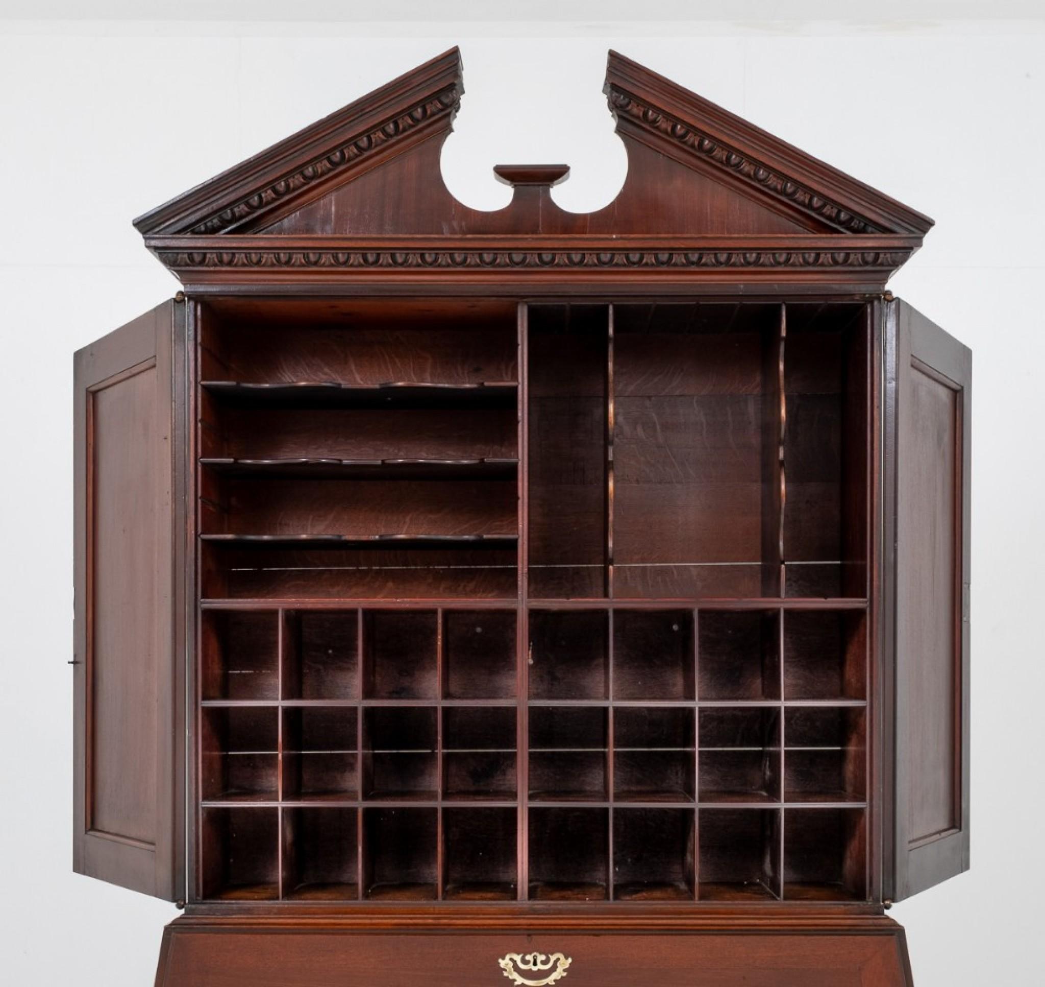 Libreria Bureau George II - Mogano del XVIII secolo in vendita 3