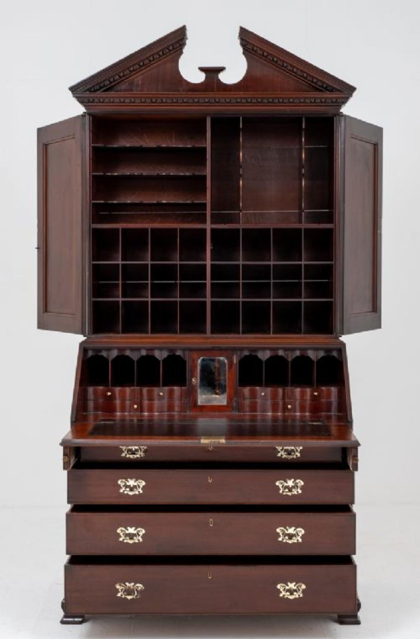 Libreria Bureau George II - Mogano del XVIII secolo in vendita 4
