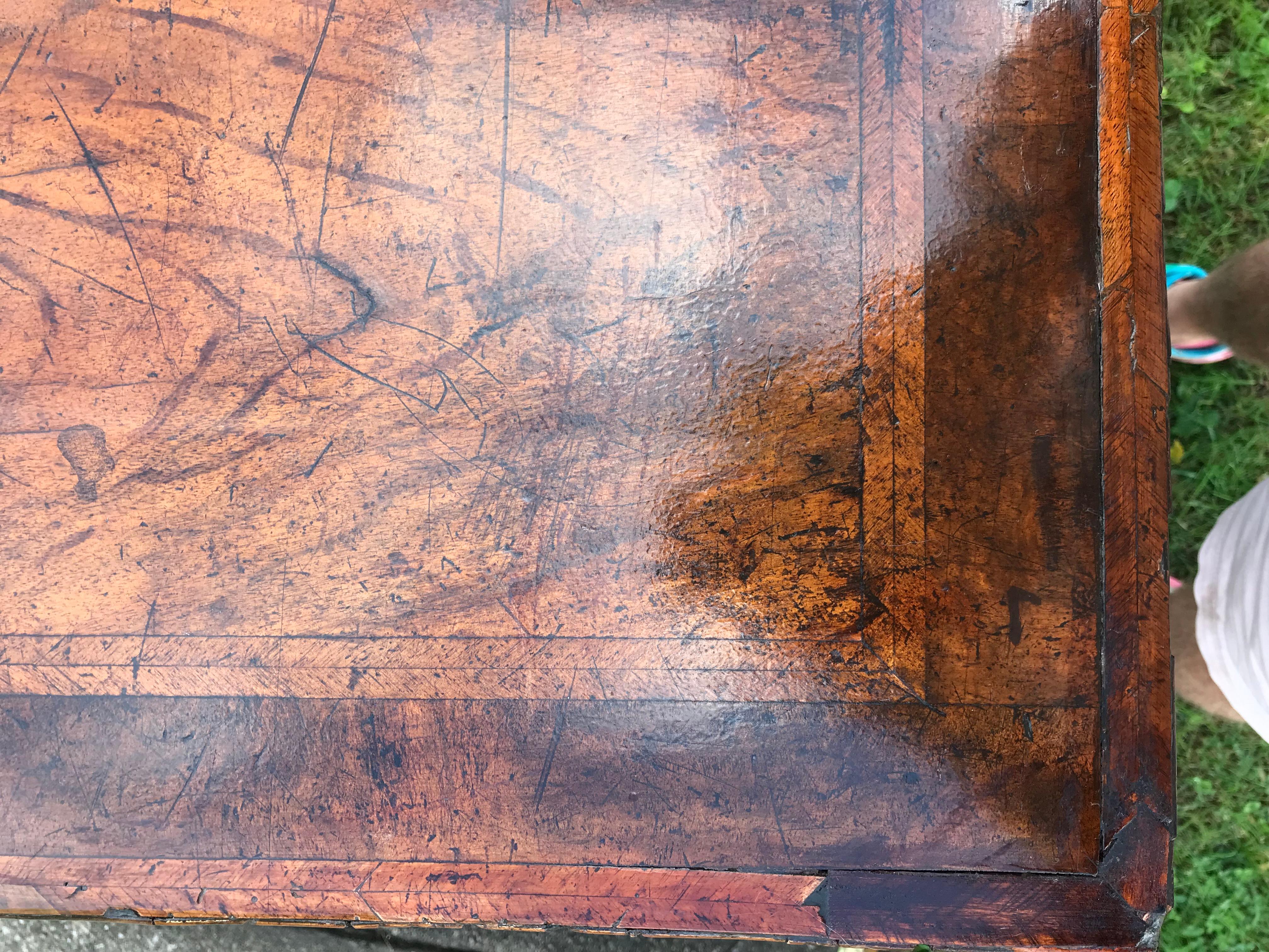 George II Burl Walnut Chest with Two Short Over Three Long Drawers 8