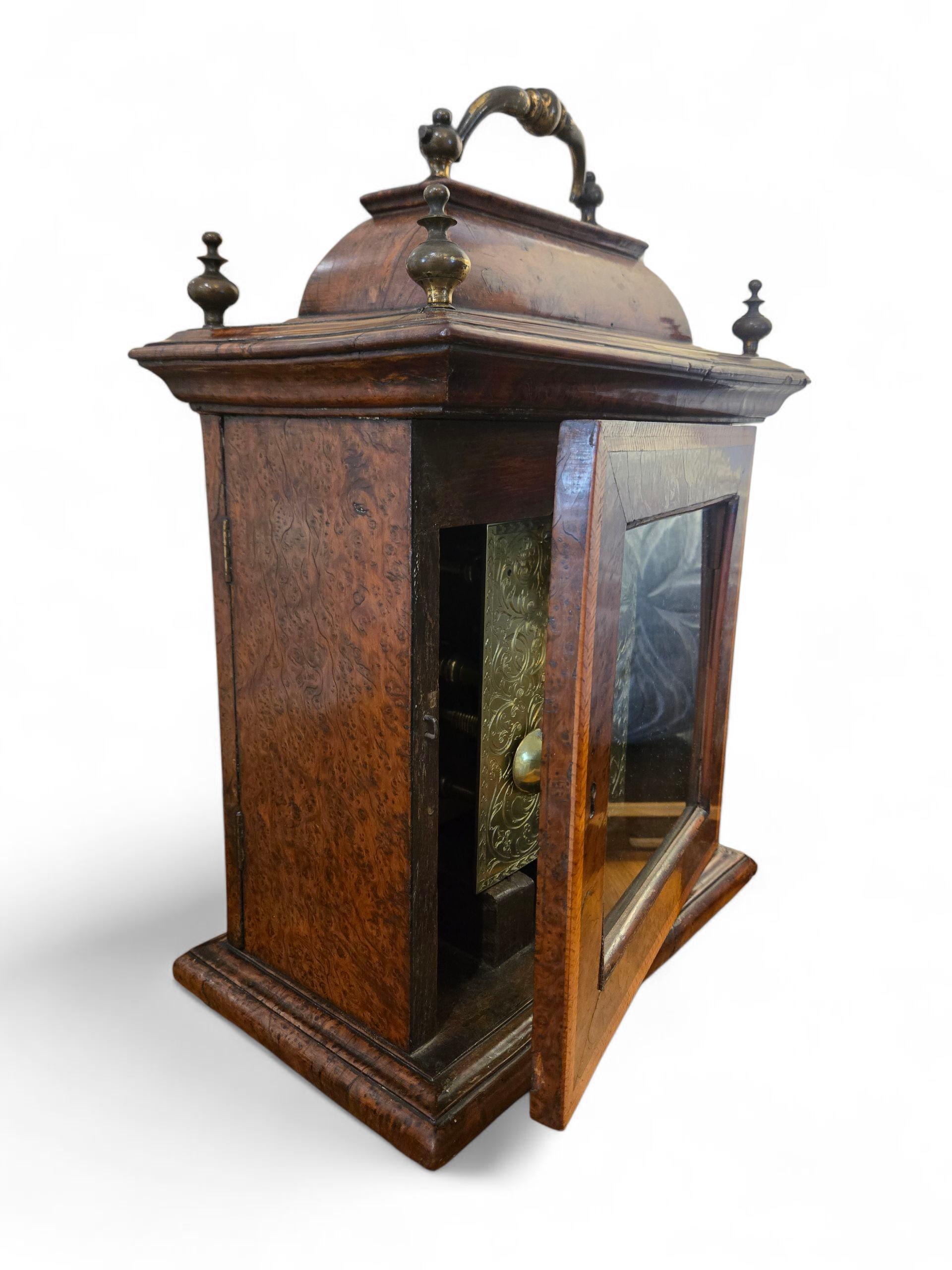 George II Burr Walnut Bracket / Mantel Clock For Sale 3