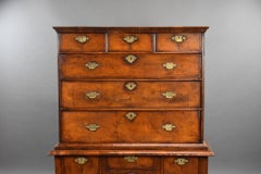 George II Burr Walnut Chest on Stand