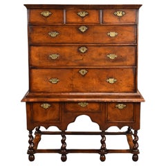 Antique George II Burr Walnut Chest on Stand