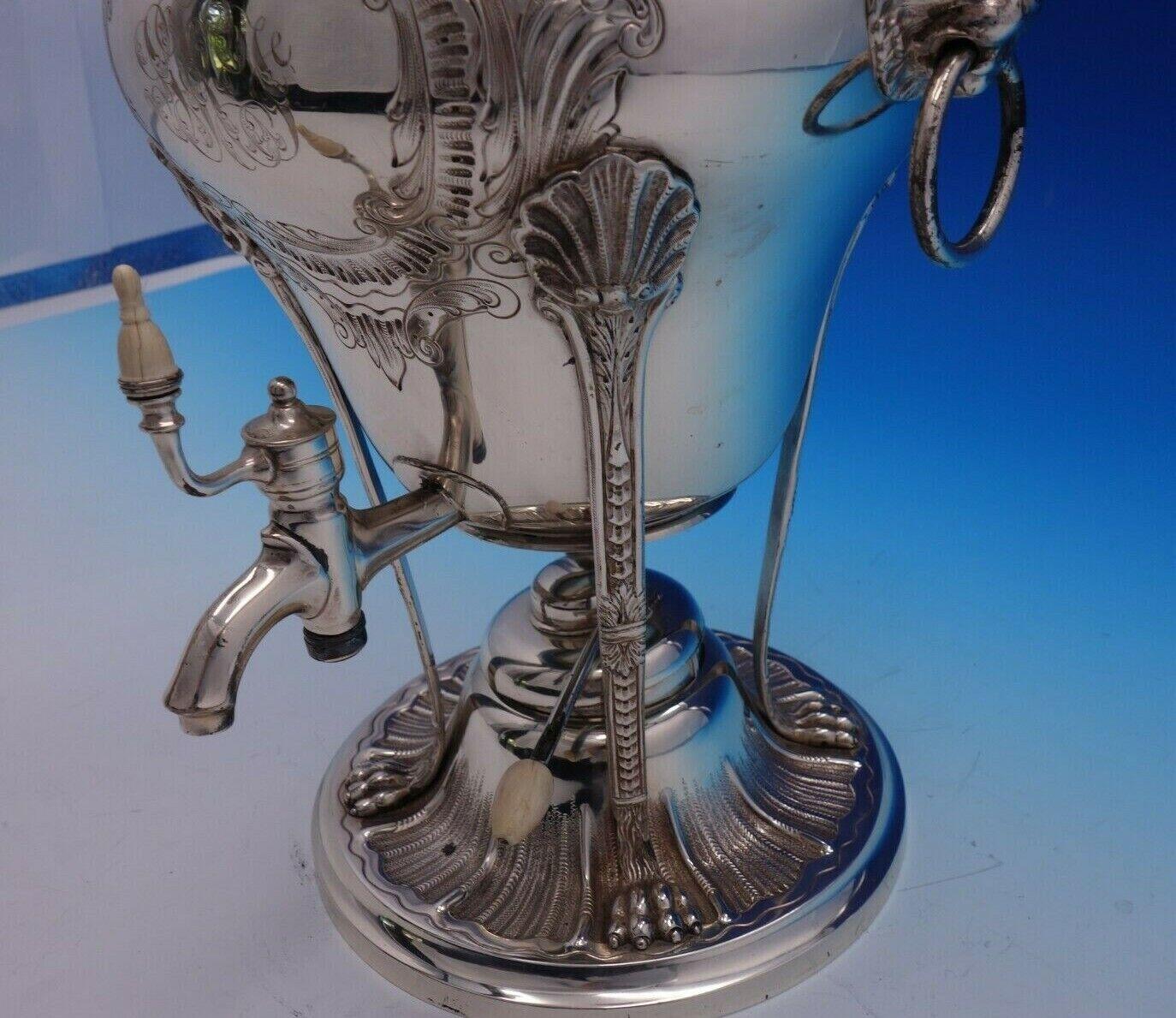 George II by Tuttle Sterling Silver Coffee Urn w/Lion Handles Paws #435 (#4882) 2