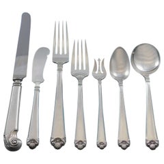 Used George II by Watson Sterling Silver Flatware Set Service Dinner 84 Pieces