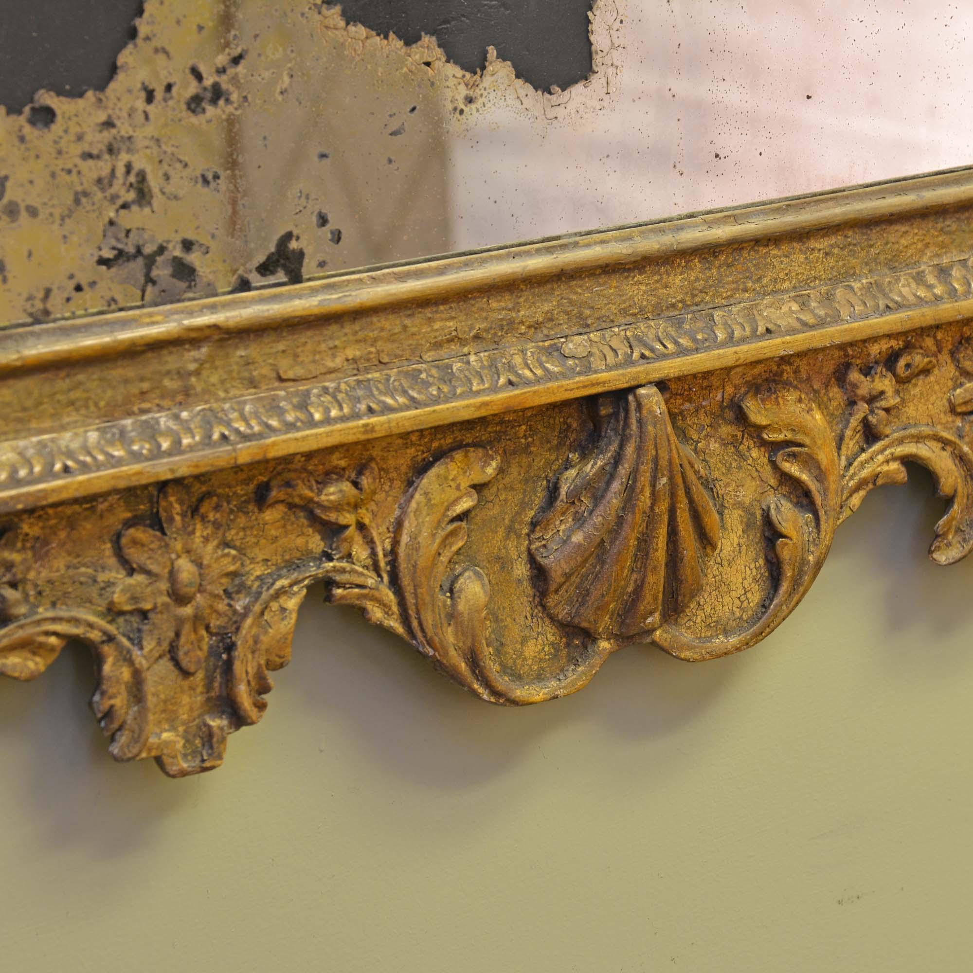 18th Century George II carved giltwood mirror For Sale