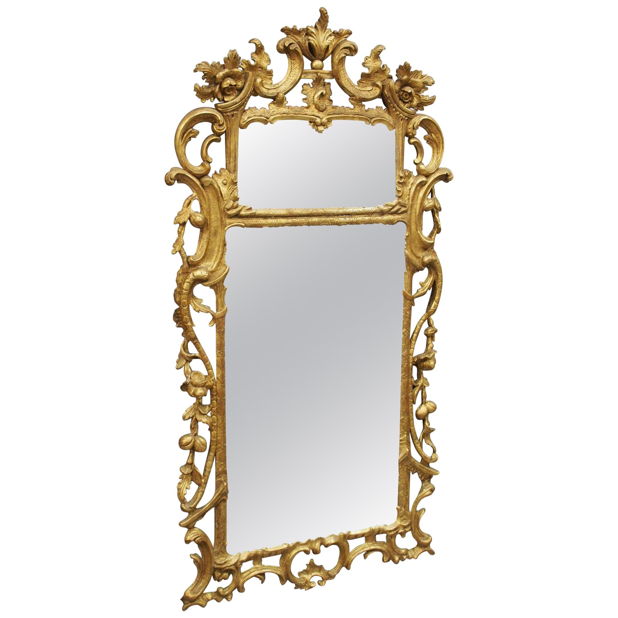 George II Carved Giltwood Mirror For Sale