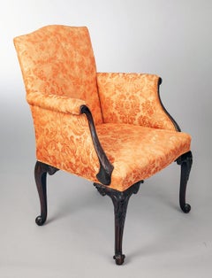 George II Carved Mahogany Bergere Armchair