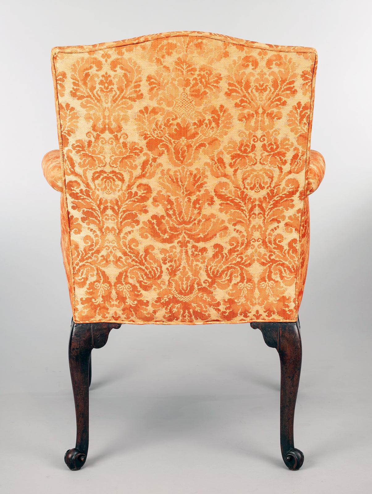George II Carved Mahogany Bergere Armchair For Sale 2