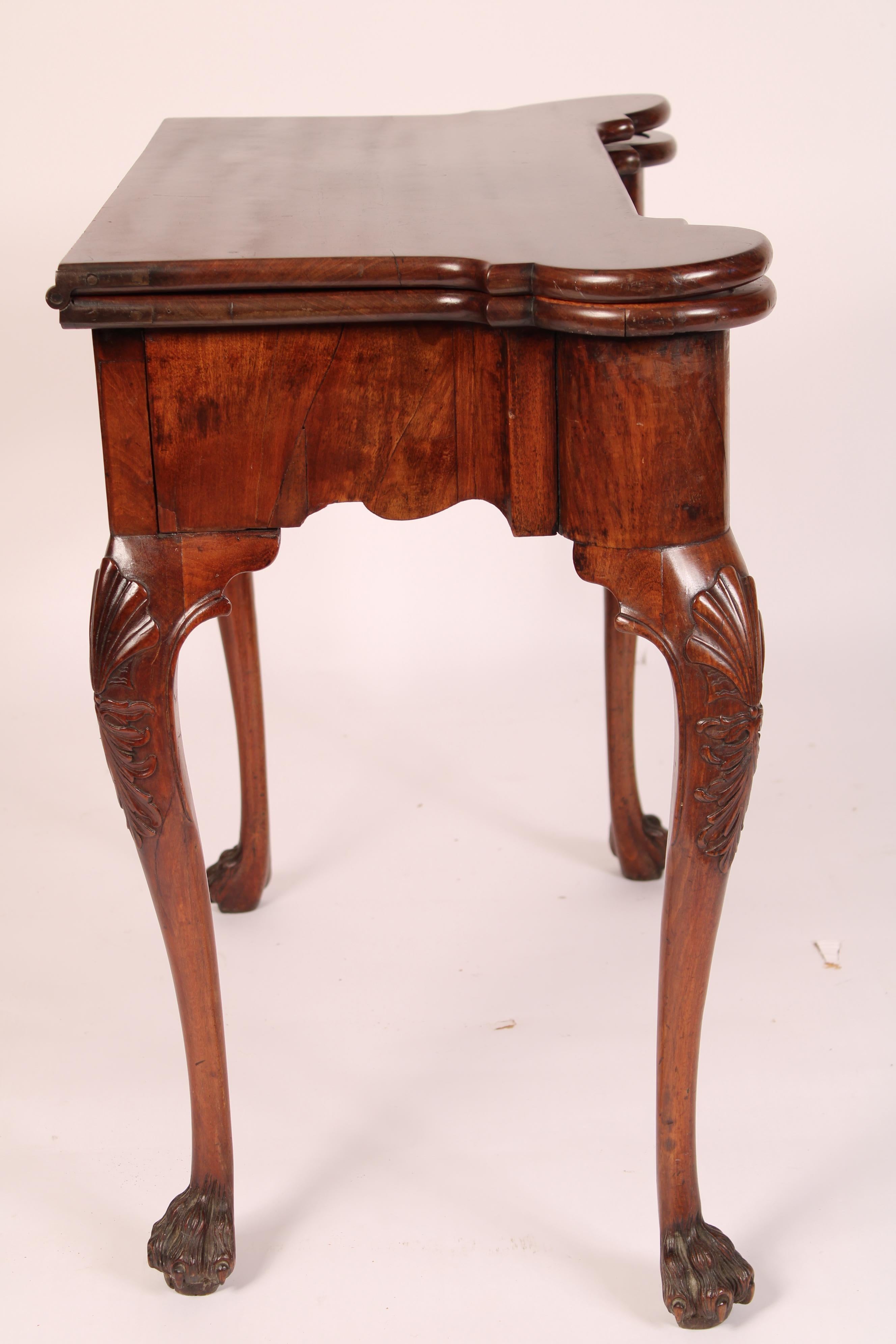 18th Century and Earlier George II Carved Mahogany Games Table For Sale