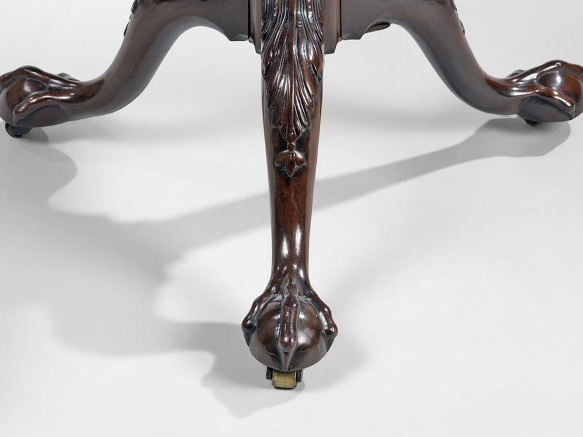 English George II Carved Mahogany Tripod Table For Sale