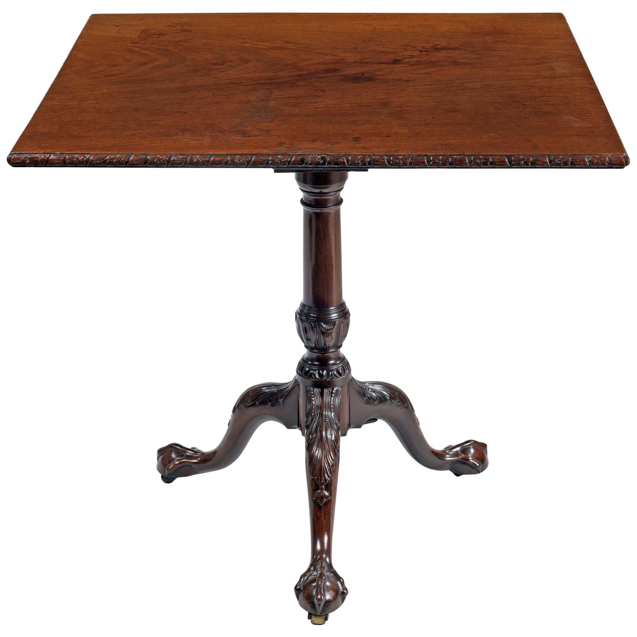 George II Carved Mahogany Tripod Table For Sale