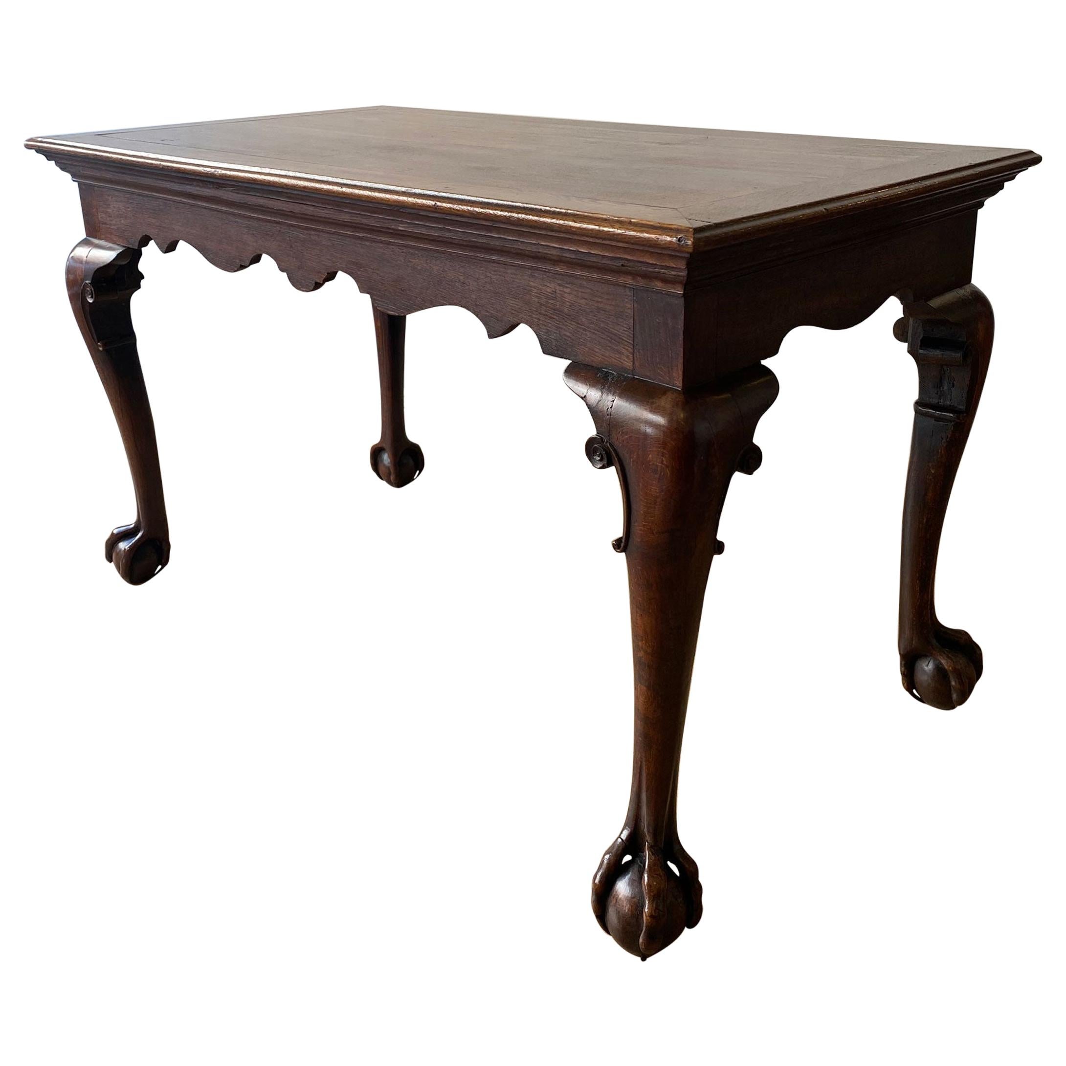 George II Carved Oak Centre/ Writing Table