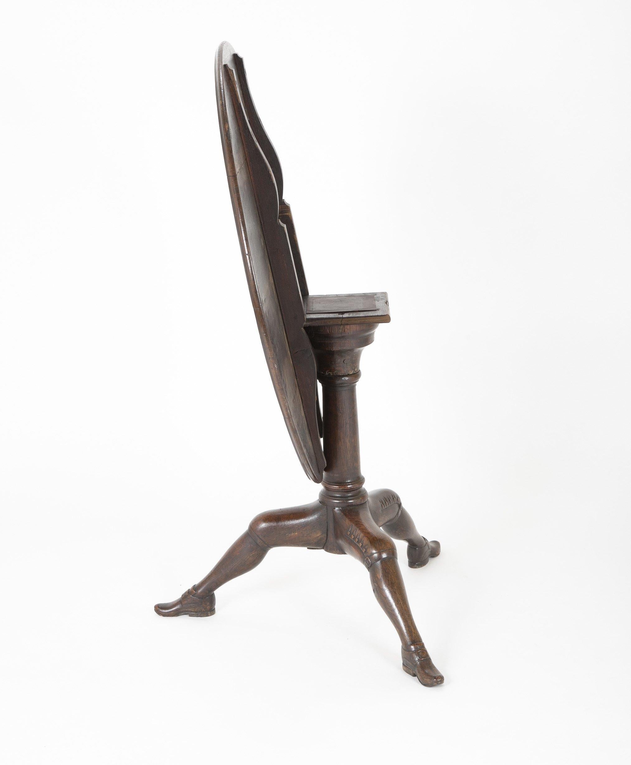 Mid-18th Century George II Carved Oak Tilt-Top Isle of Man Tripod Table For Sale