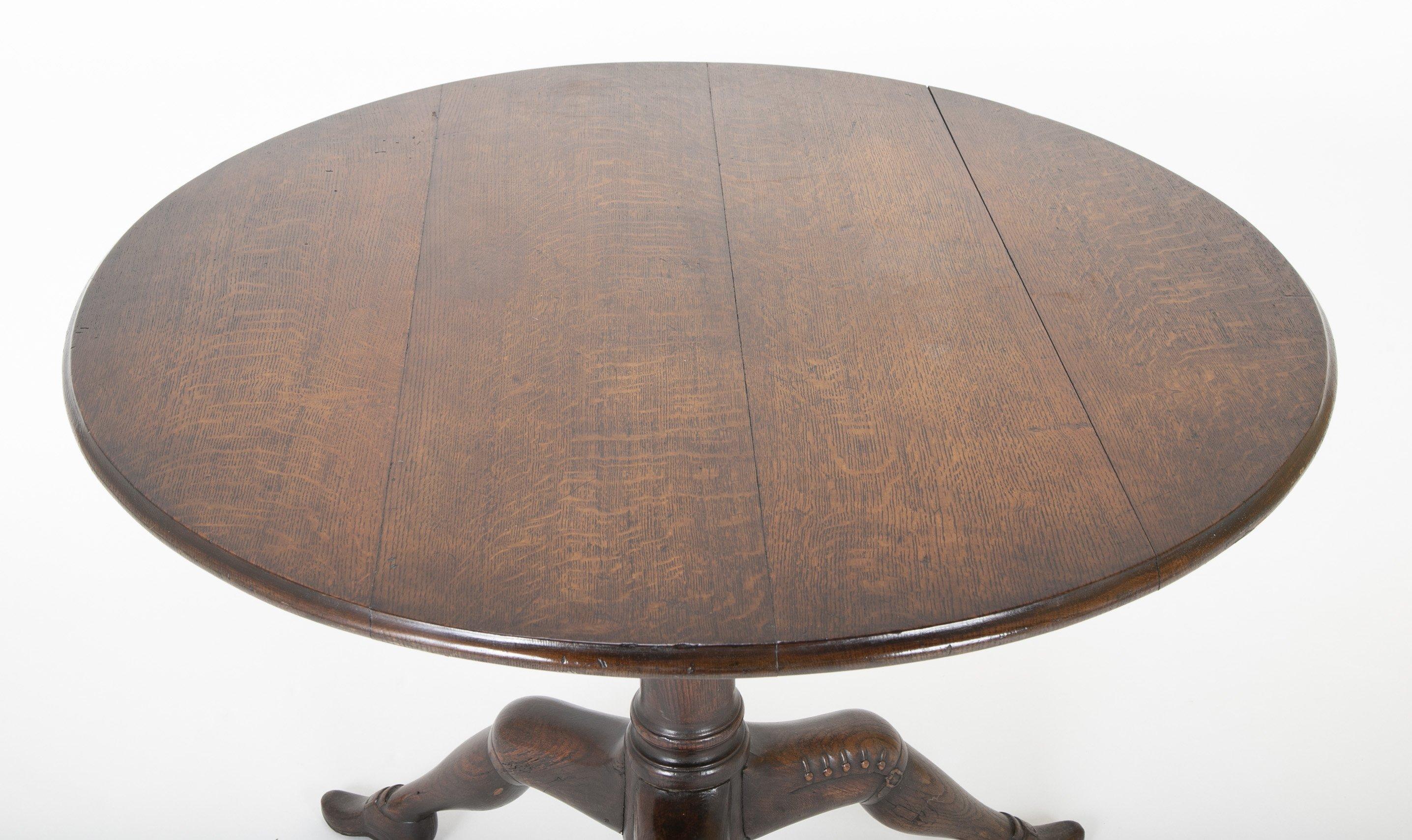 George II Carved Oak Tilt-Top Isle of Man Tripod Table For Sale 1