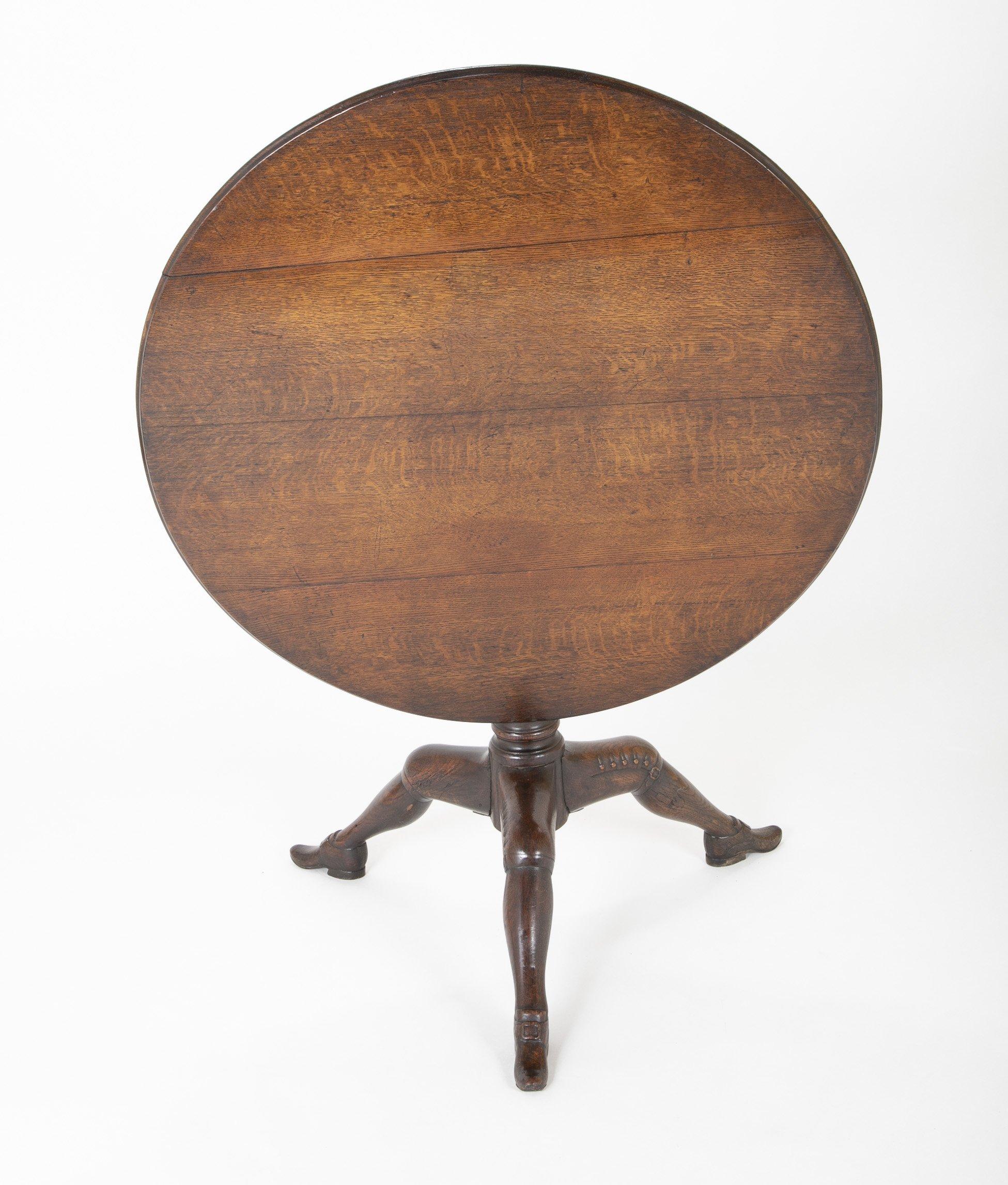 George II Carved Oak Tilt-Top Isle of Man Tripod Table For Sale 2