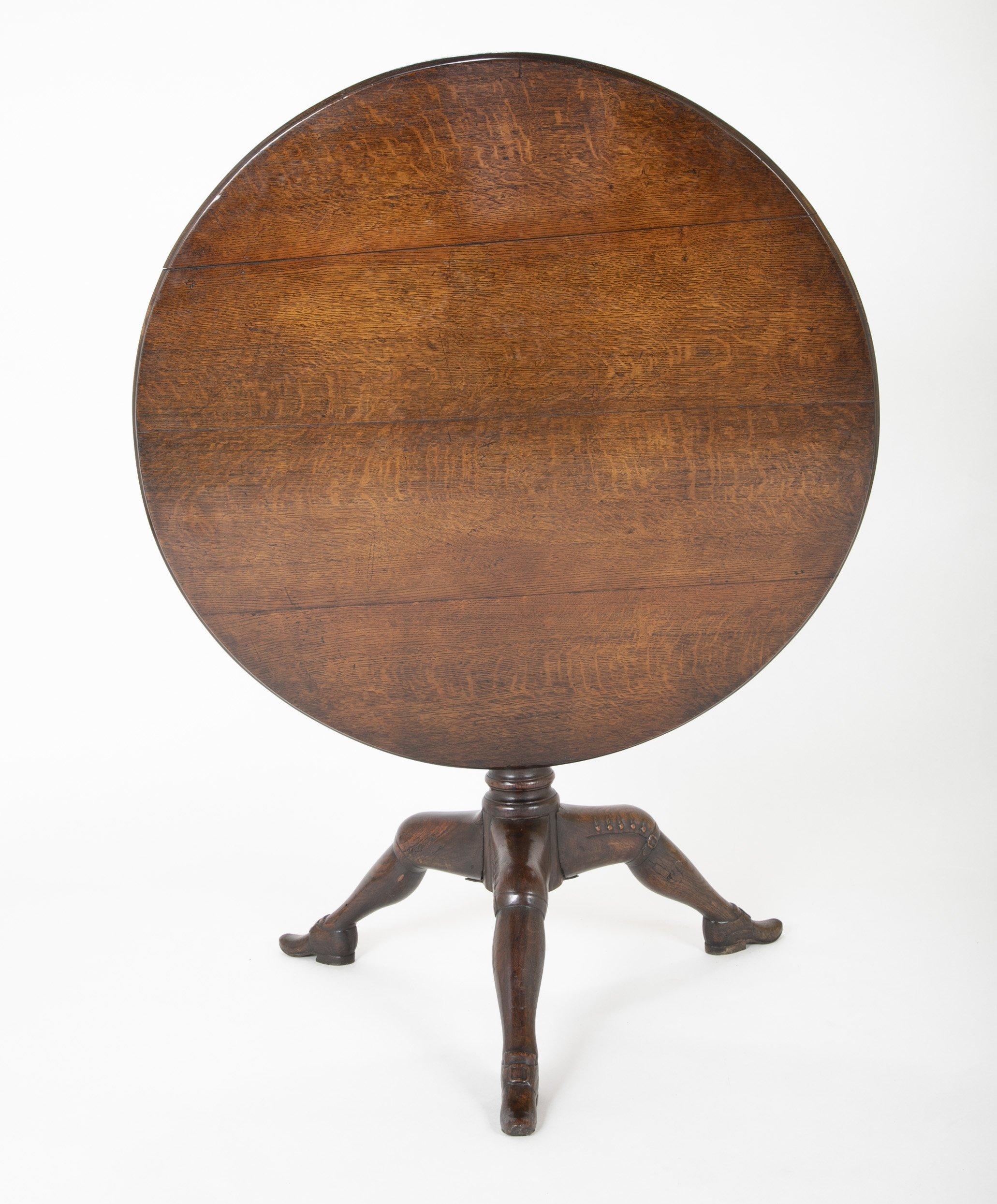 George II Carved Oak Tilt-Top Isle of Man Tripod Table For Sale 3