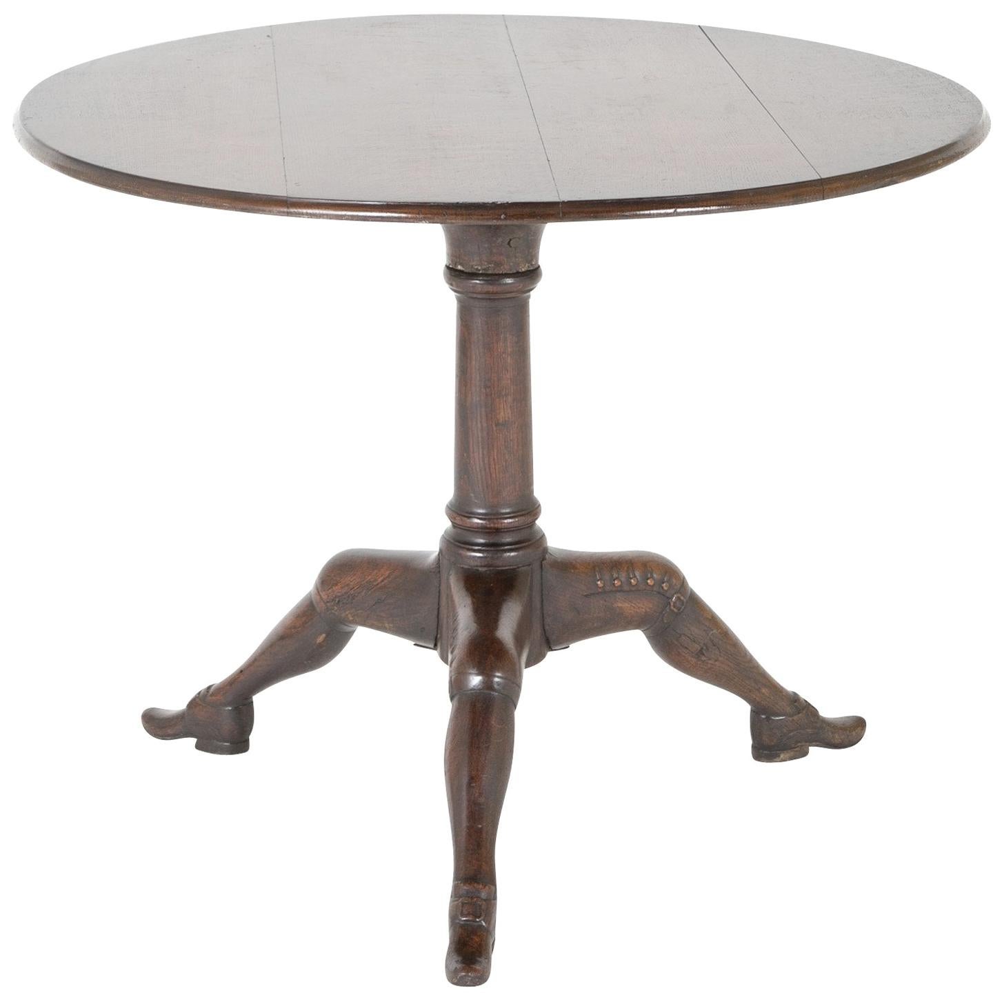 George II Carved Oak Tilt-Top Isle of Man Tripod Table For Sale