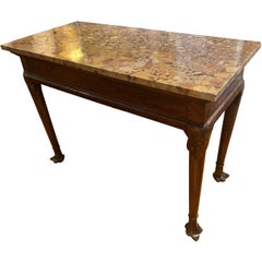 Antique George II carved walnut console table with Marble top