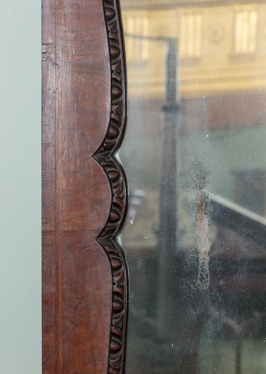 18th Century and Earlier George II Carved Walnut & Feather Banded Bureau Bookcase For Sale