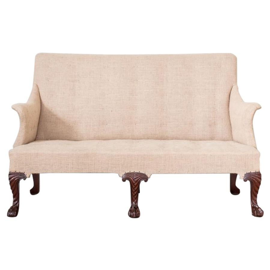 George II Carved Walnut Love Seat For Sale