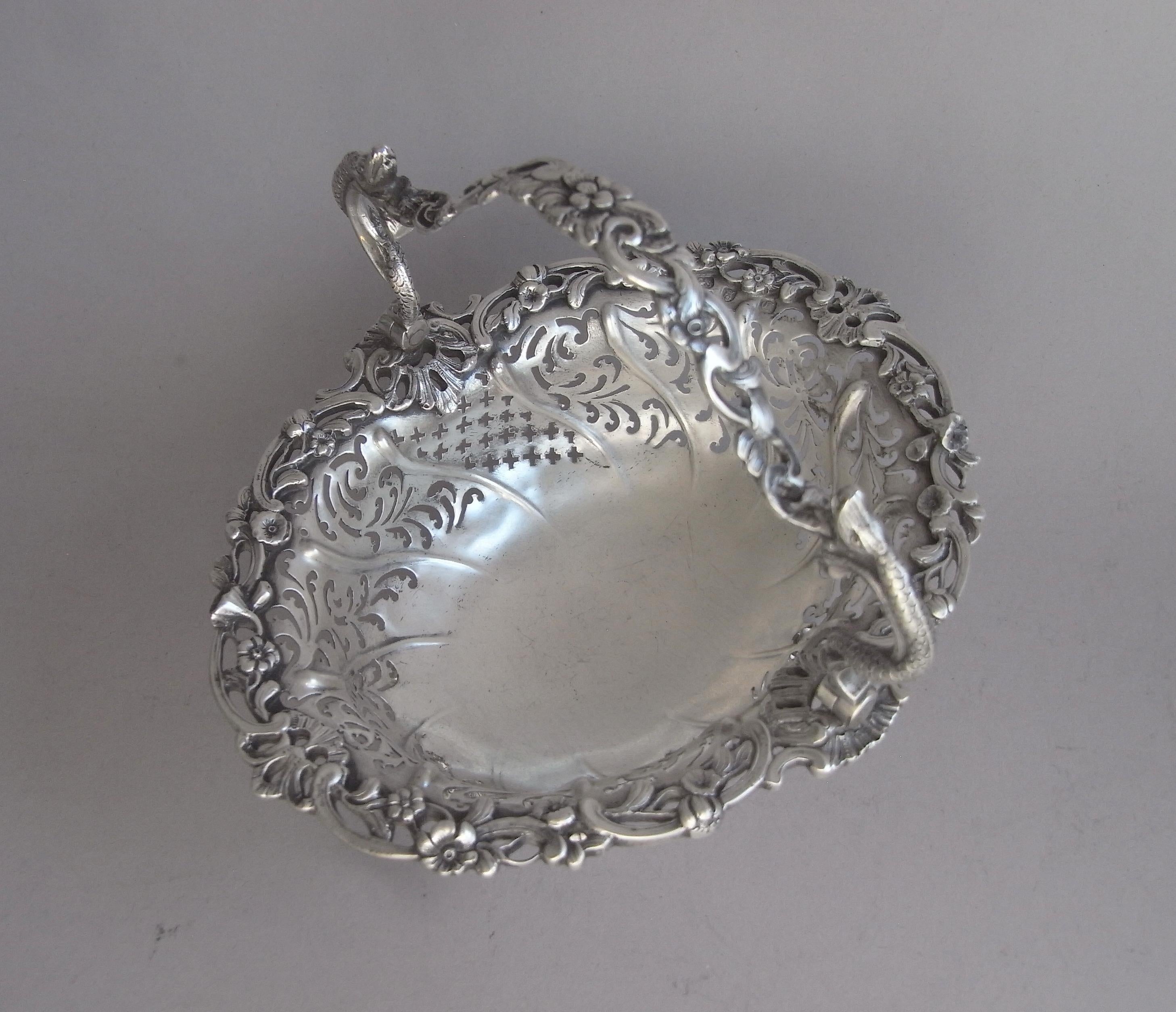 English George II Cast Sweetmeat Basket Made in London by William Plummer, 1758 For Sale