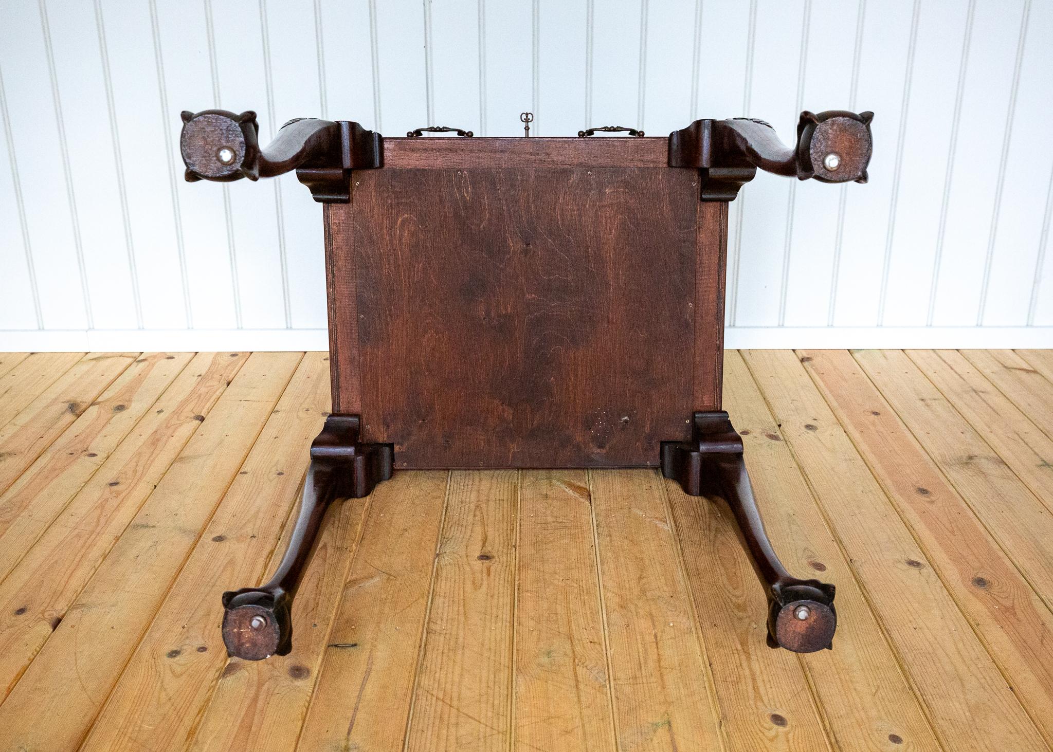 George II Chippendale Style Desk Mahogany Leather Top Antique Console Side Table in vendita 13