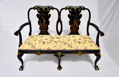 George II Chippendale Style Japanned Settee