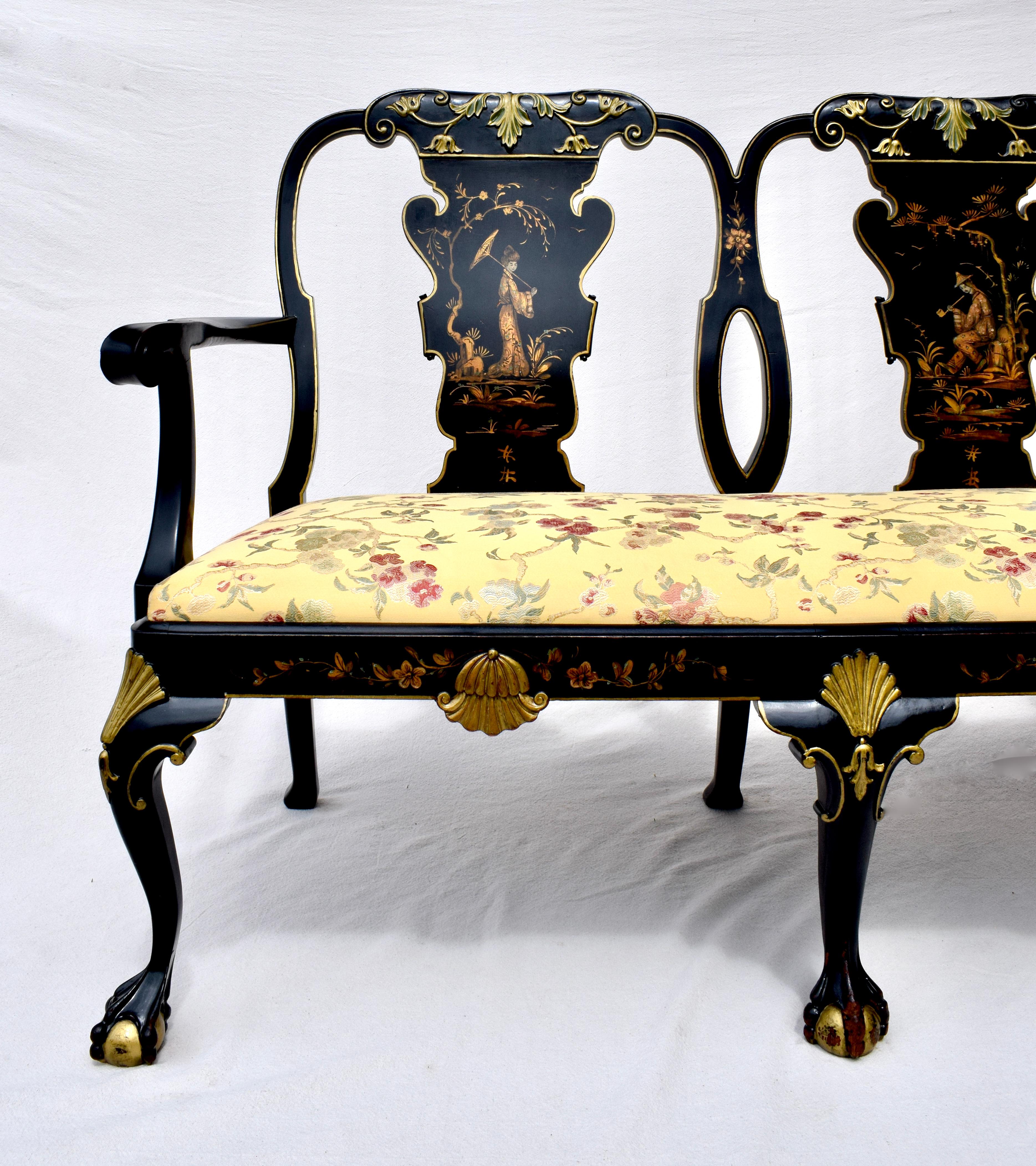 Upholstery George II Chippendale Style Japanned Settee