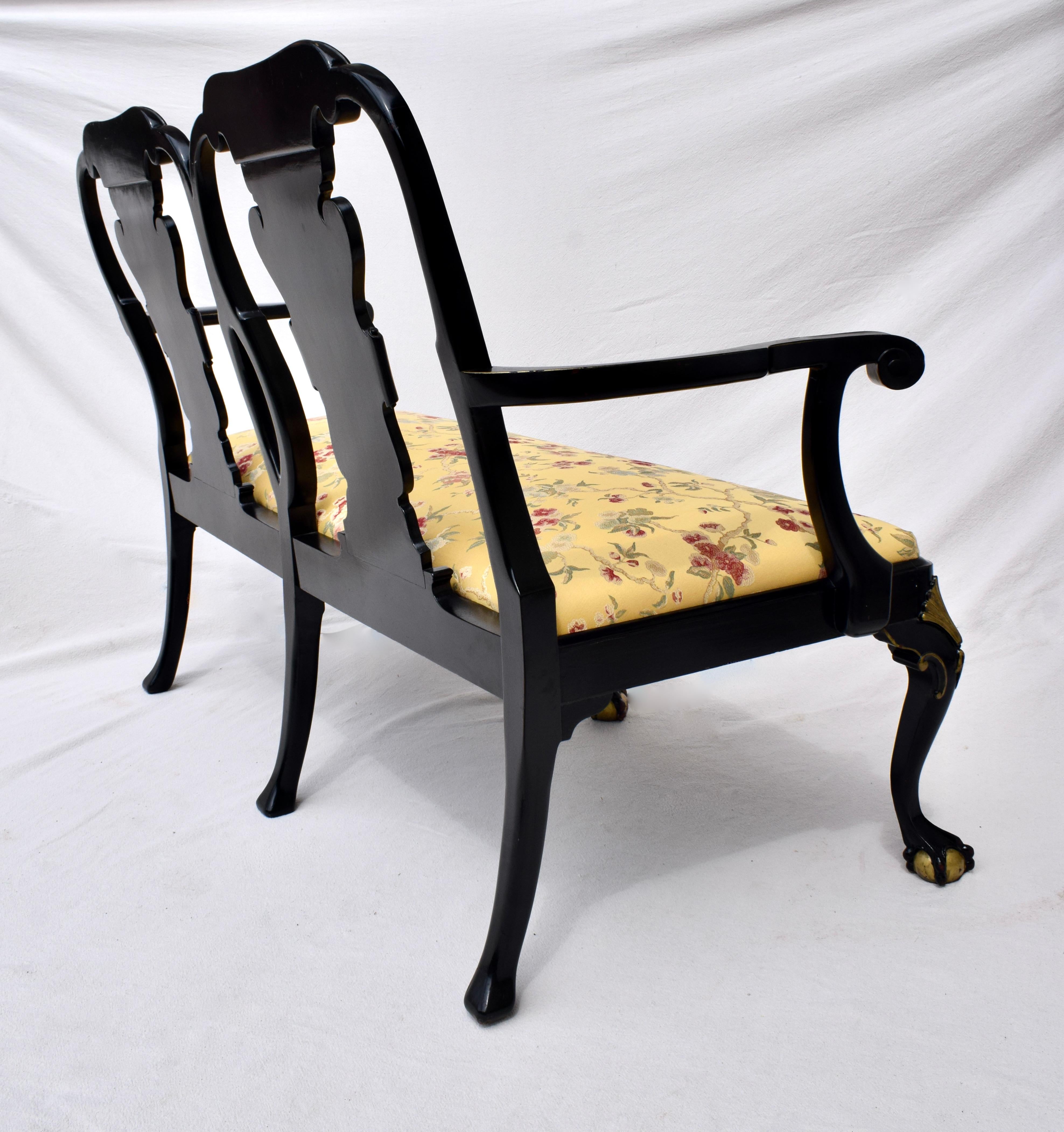 George II Chippendale Style Japanned Settee 2