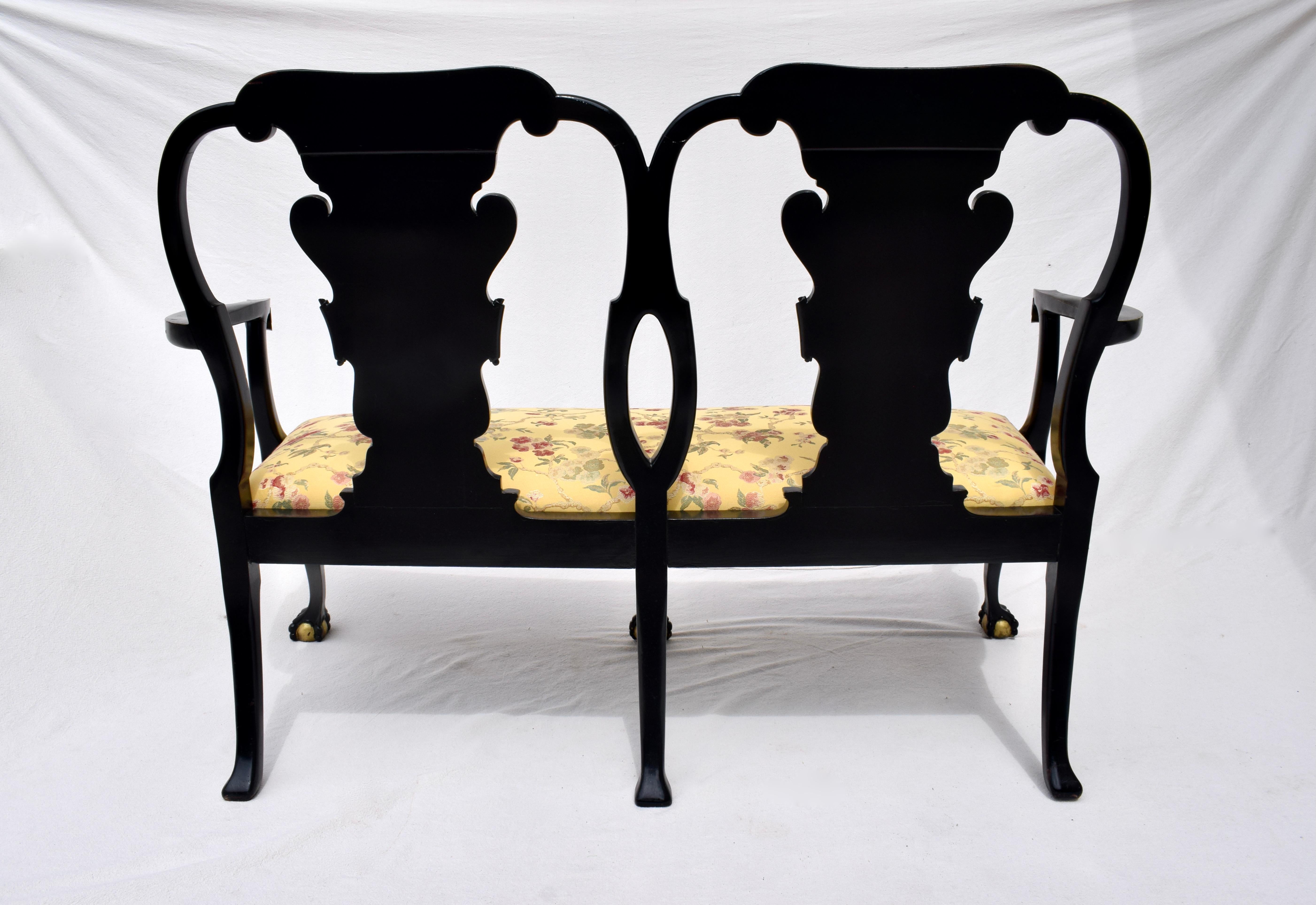 George II Chippendale Style Japanned Settee 3