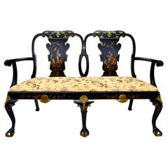 Used George II Chippendale Style Japanned Settee